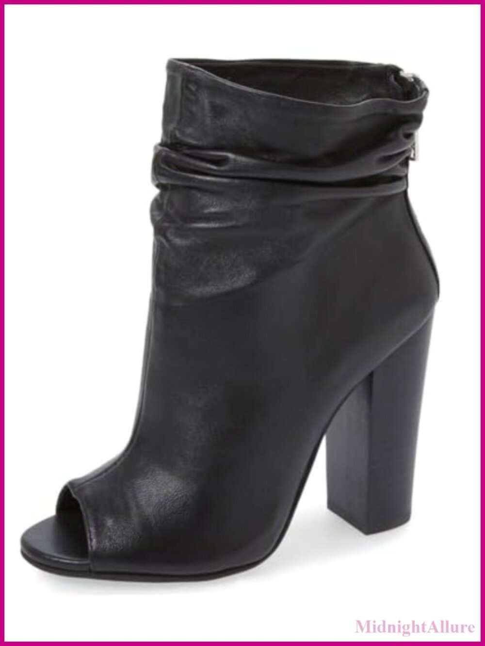 Women's Peep Toe Slouch Ankle Boots Chunky Stacked Heels Party Prom